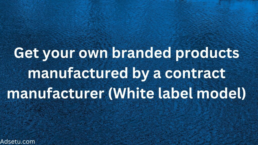 Get your own branded products manufactured by a contract manufacturer (White label model).